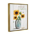 thumbnail image 3 of Stupell Industries Hello Sunshine Rustic Sunflower Jar Graphic Art Metallic Gold Floating Framed Canvas Print Wall Art, Design by Elizabeth Tyndall, 3 of 6