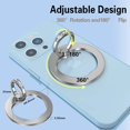 thumbnail image 3 of CHL-Magnetic Phone Ring Grip 360° Rotation Phone Ring Holder Adjustable Magnetic Finger Kickstand Compatible for Magsafe Case, iPhone 14/14 Pro/14 Pro Max/14 Plus, Most Smartphones (Silver), 3 of 4
