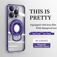 thumbnail image 1 of ELEHOLD Plating Case for iPhone 12 Pro 6.1",Transparent Clear Back Magnetic Compatible with MagSafe Charging Foldable Kickstand Shockproof Anti-Yellowing Case for iPhone 12 Pro,Darkpurple, 1 of 6
