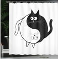 thumbnail image 4 of Ambesonne Cat Shower Curtain, Ying Yang Black White Art, 69"Wx70"L, Black White, 4 of 5