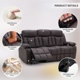 thumbnail image 6 of Recliner Sofa Chair, PU Leather Manual Reclining 3-Seater Chair for Living Room, 6 of 7