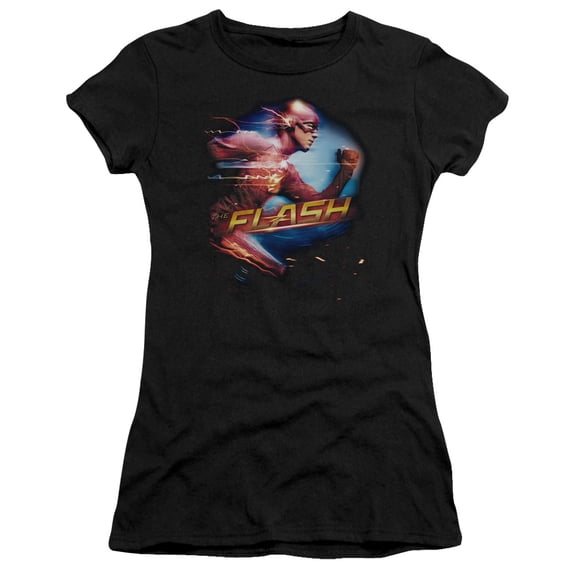 The Flash - Fastest Man - Juniors Teen Girls Cap Sleeve Shirt - Medium