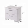 thumbnail image 3 of Newboti Furniture 2 Drawers Nightstand with Chrome Legs, White BN.0989, 3 of 5
