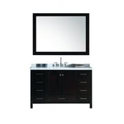 ARIEL CAMBRIDGE 55 IN. SINGLE RECTANGLE SINK VANITY SET IN ESPRESSO