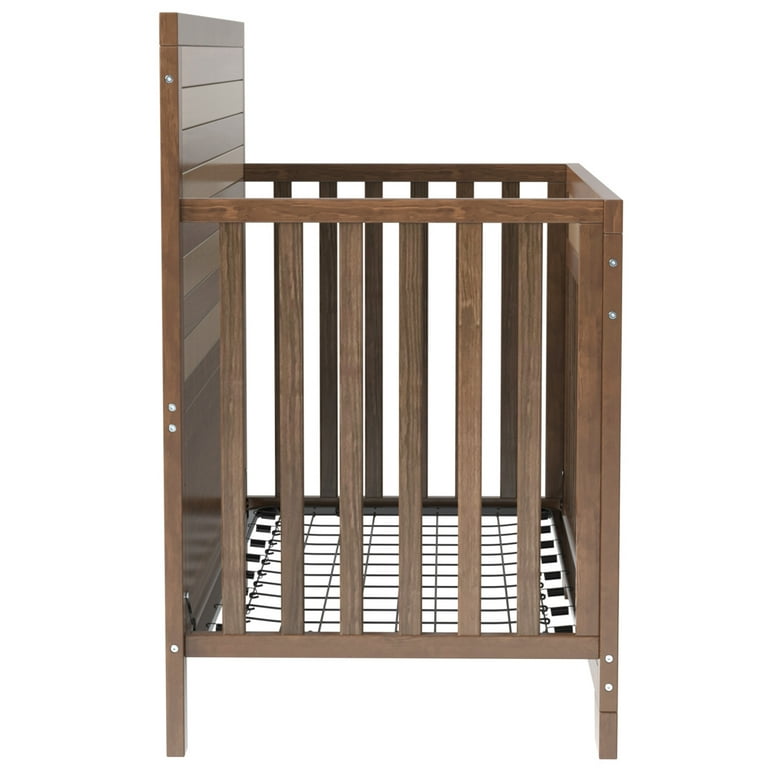Certified Baby Crib Solid Pine Wood Safe Baby Bed Non Toxic Finish Adjustable Height Toddler Crib Brown Walmart