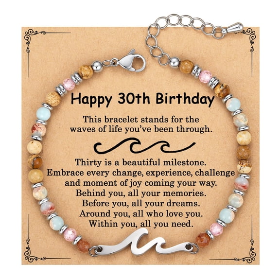 Sunyuer Wave Bracelets for Women, Christmas Stocking Stuffers, Jewelry Gifts for Best Friend, Sister, Mom, Daughter | 21st 30th 40th 50th 60th 70th Birthday Gifts for Women