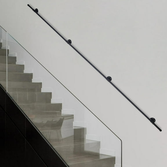 10-Foot Black Three-Stage Stair Handrail High Load-Bearing Safety Railing Anti-Skid Safety Handle