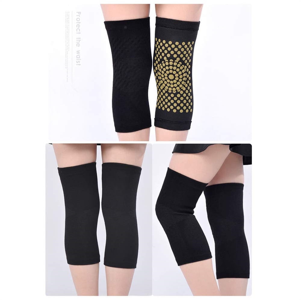 NOGIS 2 Pairs Self-Heating Knee Braces, Self-Heating Knee Braces Warm Knee Pads Sleeves Knee Brace Support for Knee Injury & Muscle Pain Relief Men and Women, Black