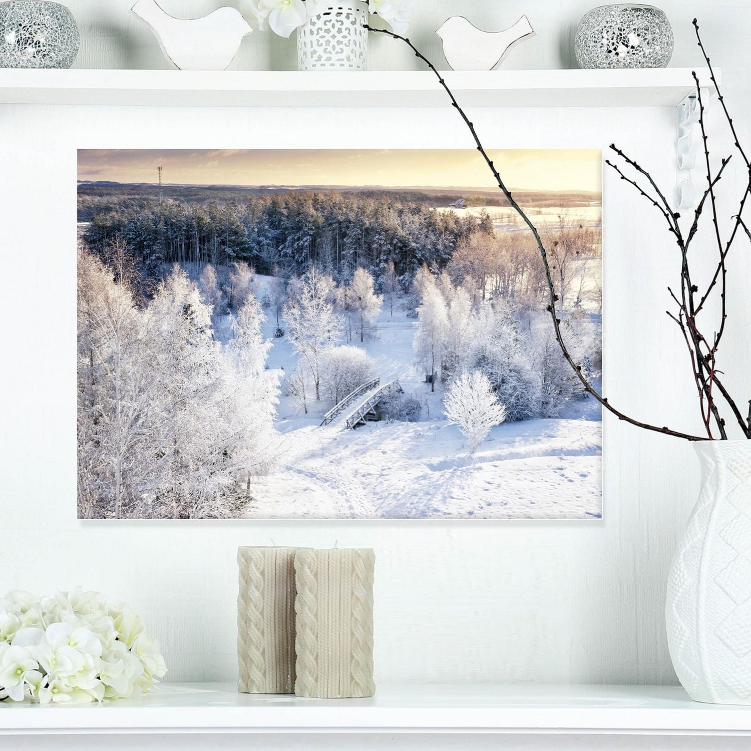 Designart Beautiful Winter Panorama Canvas Wall Art