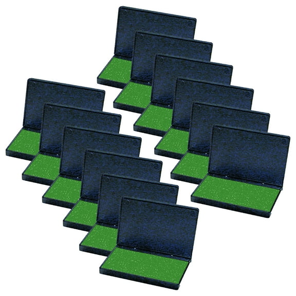 Charles Leonard Stamp Pad, Green, Pack of 12