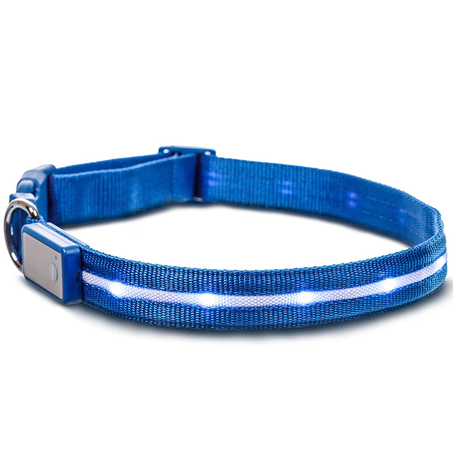 Deco Gear LED Dog Collar w/3 Light Modes for Night Safety, Battery