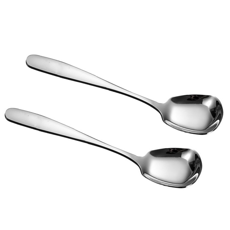 304 Stainless Steel Thickened Soup Spoon Flat Bottom Large