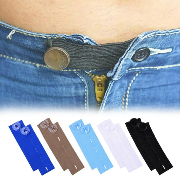 10 Pcs Elastic Pants Waist Extenders, Button Extenders for Jeans, Adjustable Waistband Expanders for Men and Women