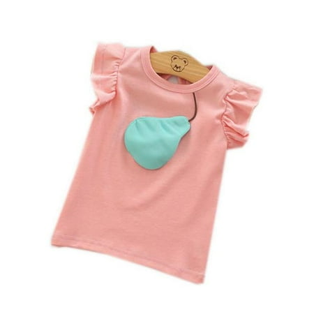 

Panda Superstore PS-CLO1045128-YUKI01214 Toddler Girls Pink Beads Sleeveless T-Shirt - 3-4 Years