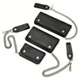 thumbnail image 2 of Black Leather Trucker Wallet With Chain - Biker Snap Wallet - Regular - Small - Mini, 2 of 6