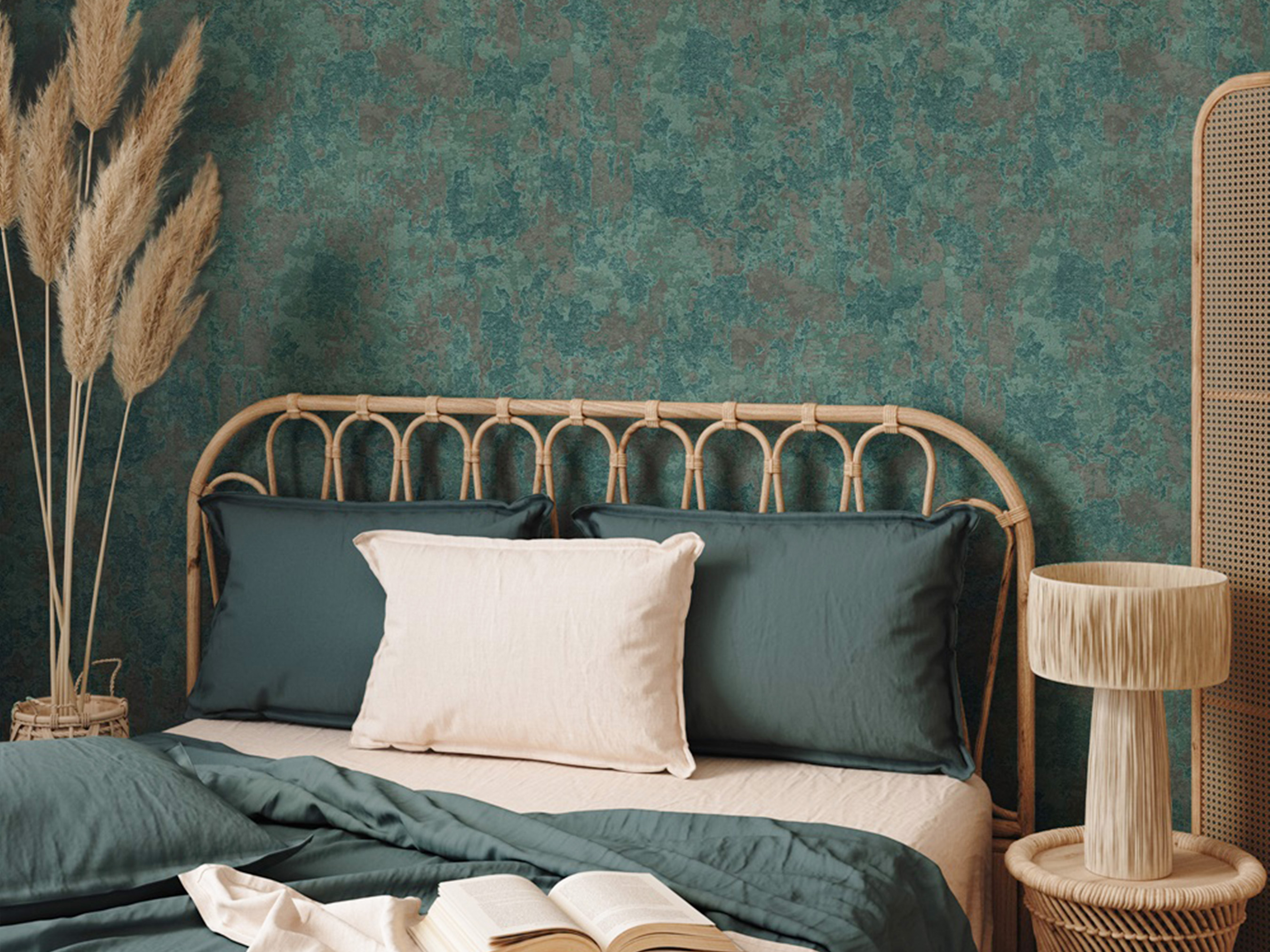 Textured Blue Embossed Wallpaper, Aesthetic Textured Wallcovering Roll, 41.7”W X 393”H 113.8 sq ft