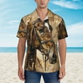 thumbnail image 2 of Fotbe Musical Horse Vintage Collage Camisa Hawaiana para Hombre Unisex – Camisa Casual de Verano con Botones de Manga Corta de Algodón y Lino,XX-Large, 2 of 7