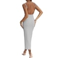 thumbnail image 5 of Gibobby Vestido Causal para Mujer de Verano Vestido largo informal suelto para mujer, vestido largo sin mangas con abertura, vestido largo de verano para la pl(Gris,M), 5 of 5