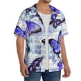 thumbnail image 4 of KLL Butterflies Print Men's Shirt Short Sleeve Button Down Summer Cuba Beach Shirts- 4X-Large, 4 of 7