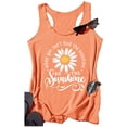 thumbnail image 2 of Gpoecd Débardeurs à Col Rond pour Femmes, Mode Décontractée, Imprimé Floral, Col Rond, Sans Manches, Haut de Type Veste avec Camisole pour Femmes 12_Orange,m, 2 of 5