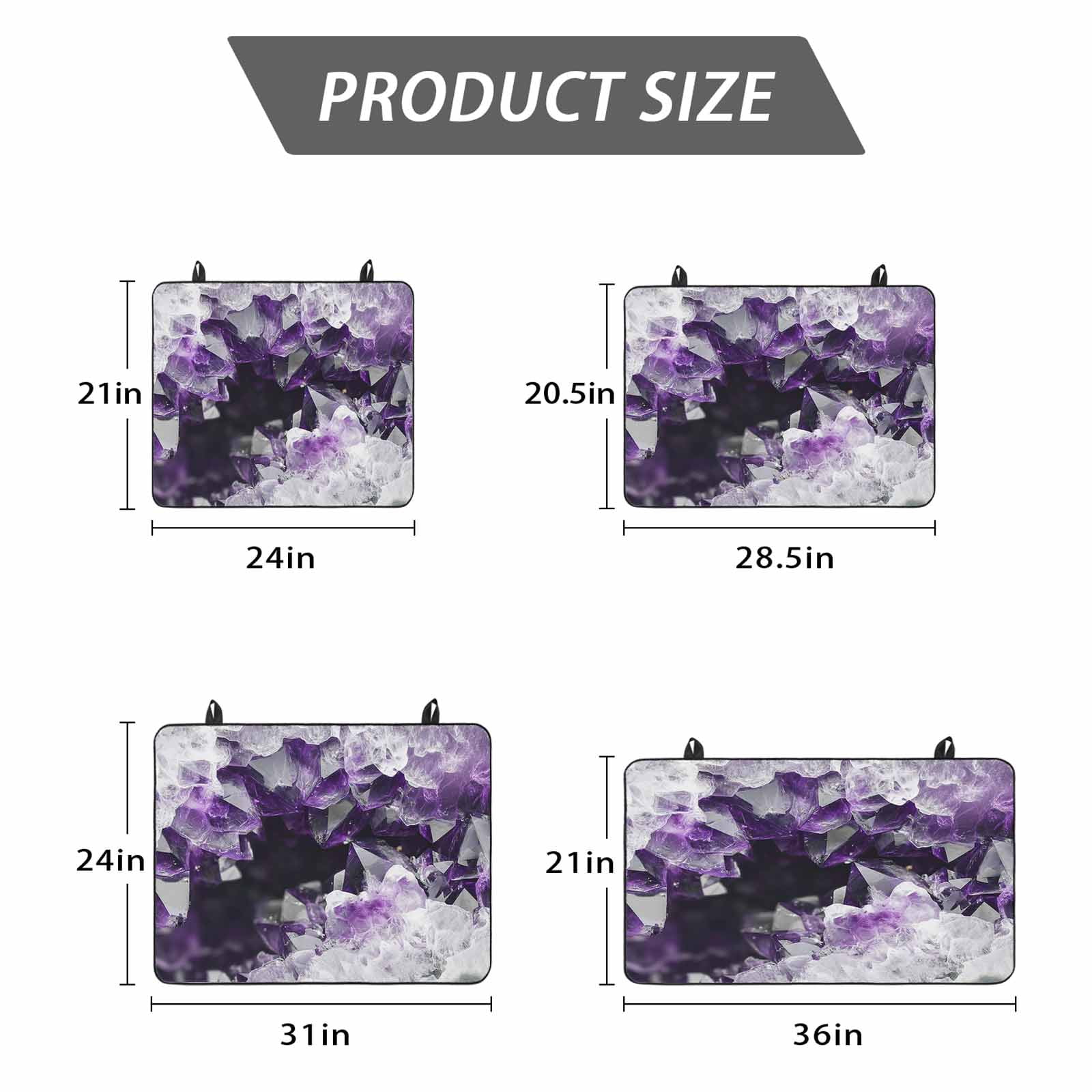 Purple Black Geometric Stove Top Cover for Electric Stove, Heat-proof & Non Slip Glass Top Stove Cover Protector, Modern Abstract Crystals Artwork Kitchen Flat Cooktop Rubber Mat 24x21 Inches