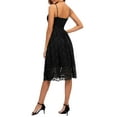 thumbnail image 6 of Genuiskids Women's Vintage A-Line Dress Sexy Lace Floral Spaghetti Straps Midi Dress Sling Sleeveless V-Neck Knee-Length Elegant Formal Cocktail Party Dresses, 6 of 7
