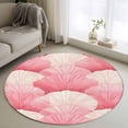 thumbnail image 3 of Coastal Pink Round Area&nbsp;Rug 4ft Seashell Ocean Beach Summer Non-Slip&nbsp;Washable Circle Rugs Soft Felt Indoor Floor Mat for Bedroom Kitchen Living Room Bathroom, 3 of 9