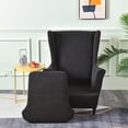 thumbnail image 7 of SHANNA Waterproof Wingback Chair Cover, Stretch Jacquard Wing Chair Slipcovers 2 Piece, Wingback Armchair Sofa Furniture Protector, Black, 7 of 7