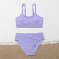 thumbnail image 2 of Girl's 2 Piece Swimsuit Sport Solid High Waist Bikini Set Adjustable Shoulder Straps Bathing Suit, 2 of 4
