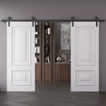thumbnail image 2 of Double Barn Door 48 x 96 inches | CLASSIC 2289 White Enamel | 13FT Rail Track Set | Solid Panel Interior Doors, 2 of 5