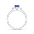 thumbnail image 2 of Angara Natural 1.25 Ct. Tanzanite with Diamond Halo Ring in 14K White Gold for Women (Ring Size: 7.5), 2 of 9