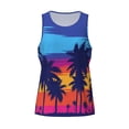 thumbnail image 4 of Fotbe Beach with Palm Trees Pattern Men's Quick Dry Workout Tank Top Gym Muscle Tee Fitness Bodybuilding Sleeveless T Shirt Breathable Workout Shirt-Medium, 4 of 9