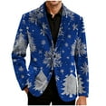 thumbnail image 4 of Lcziwo Men's Christmas Casual Blazer Corduroy Holiday Party Printed Blazers 3 Button Slim Fit Business Sport Coat Single Breasted Lapel Jackets Blue,L, 4 of 7
