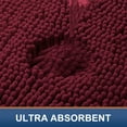 thumbnail image 4 of Smiry Chenille U-Shaped Toilet Bathroom Rugs, Soft Absorbent Non-Slip Contoured Carpet, Machine Washable Bathroom Mats, 20"X24", Wine Red, 4 of 7
