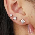 thumbnail image 3 of Stainless Steel Princess Cut Style Cubic Zircon Classic Stud Earrings, 3 of 3