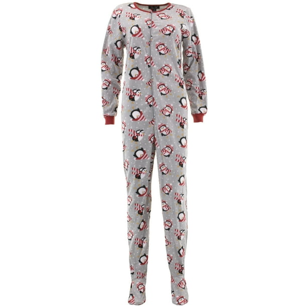 Rene Rofe - Rene Rofe Women's Penguins Gray Footed Pajamas - Walmart ...