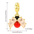 thumbnail image 4 of 925 Sterling Silver Golden Flying Ladybug Dangle Charm Bead for Bracelet Charms Bangle Pendant Jewelry, 4 of 5