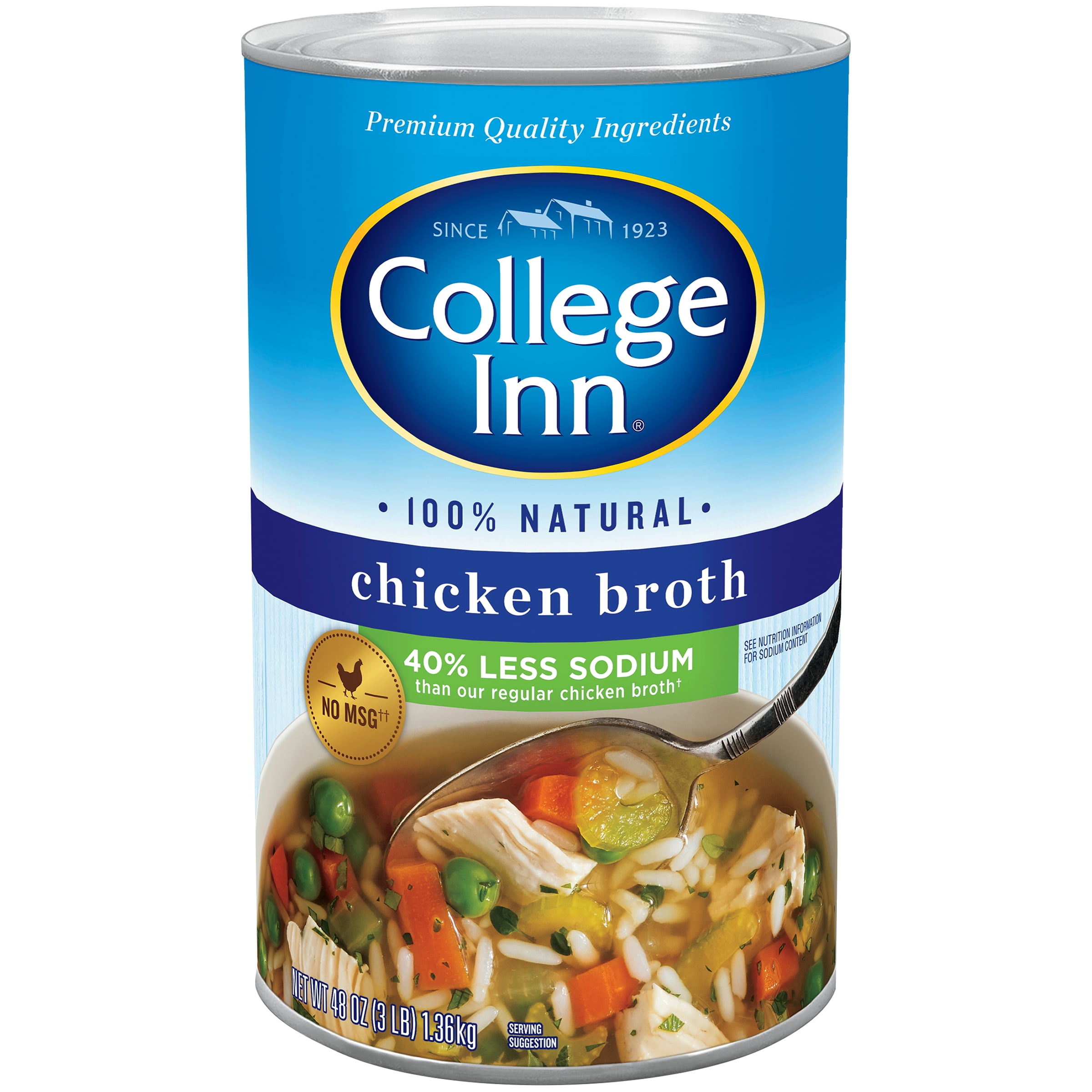 College Inn 40% Less Sodium Chicken Broth, 48 oz Can
