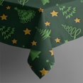thumbnail image 4 of Dark Green Christmas Tree and Star Pattern Rectangle Tablecloth 60"x120",Waterproof Polyester Rectangle Table Cloth, Wipeable Spillproof Polyester Tablecloth for Dining, Camping, Indoor and Outdoor, 4 of 6