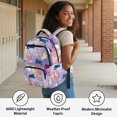 thumbnail image 4 of Chririnla Adjustable Shoulder Strap School Bag Backpack for Elementary School Camping, 600D Polyester Lightweight School Backpack, Pastel Cats Pattern, 4 of 10