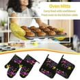 thumbnail image 5 of Pofeuu Mardi Gras with Flamingo Print Oven Mitts and Pot Holders 4 pcs Set,High Heat Resistant 500 Degree Extra Thicken Long Kitchen Cotton Oven Glove for Cooking, 5 of 6