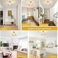 thumbnail image 5 of Semi Flush Mount Ceiling Light, Vintage Small Ceiling Light Fixture,Hallway Lighting Fixture with Amber Glass,Kitchen Ceiling Mount Lighting for Bedroom, Bathroom, Porch, 5 of 9