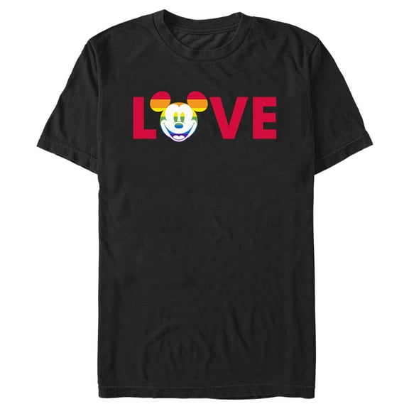 Men's Mickey & Friends Love Pride Graphic Tee Black Large