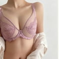 thumbnail image 4 of Levmjia Women's Bra Underwear Set Full Coverage Seamless Underwire Lace T-Shirt Bra Set Comfortable Everyday Wear Smoothing Bust Support Daily Wear, 4 of 6