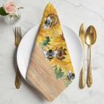 thumbnail image 2 of Sunflower Cloth Napkins, Green Botanical Yellow Floral Vintage Washable and Reusable Dinner Napkins Set of 2, Table Napkin for Kitchen Party Birthday Wedding Hotel Housewarming 20"x20", 2 of 9