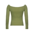thumbnail image 5 of DuAnyozu Women Close-fitting Pullover White Printed Pattern Long Sleeve V-neck Tops, 5 of 5