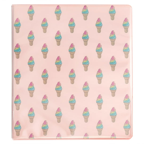 Yoobi, Binder, 1 inch, D Ring, Rainbow Ice Cream Repeat – Peach ...