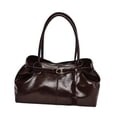 thumbnail image 3 of Bolso de hombro, estilo coreano, de piel sintética, para llevar debajo del brazo, ideal para el trabajo de niñas y mujeres. Marrón oscuro, 3 of 8