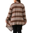 thumbnail image 3 of Agnes Orinda Plus Size Front Open Cardigan for Women Lightweight Boho Striped Long Cardigans Sweaters 3X Brown, 3 of 5
