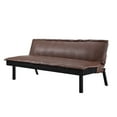 thumbnail image 6 of Gewnee Futon Sofa Bed,Modern Velvet Convertible Sofa Bed with 3 Adjustable Backrest Angles,Loveseat Sleeper Couch for Living Room Apartment Furniture.Brown, 6 of 9